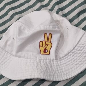 White Bucket Hat with USC Fight On Logo